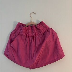 Pink Elastic Waist Skirt